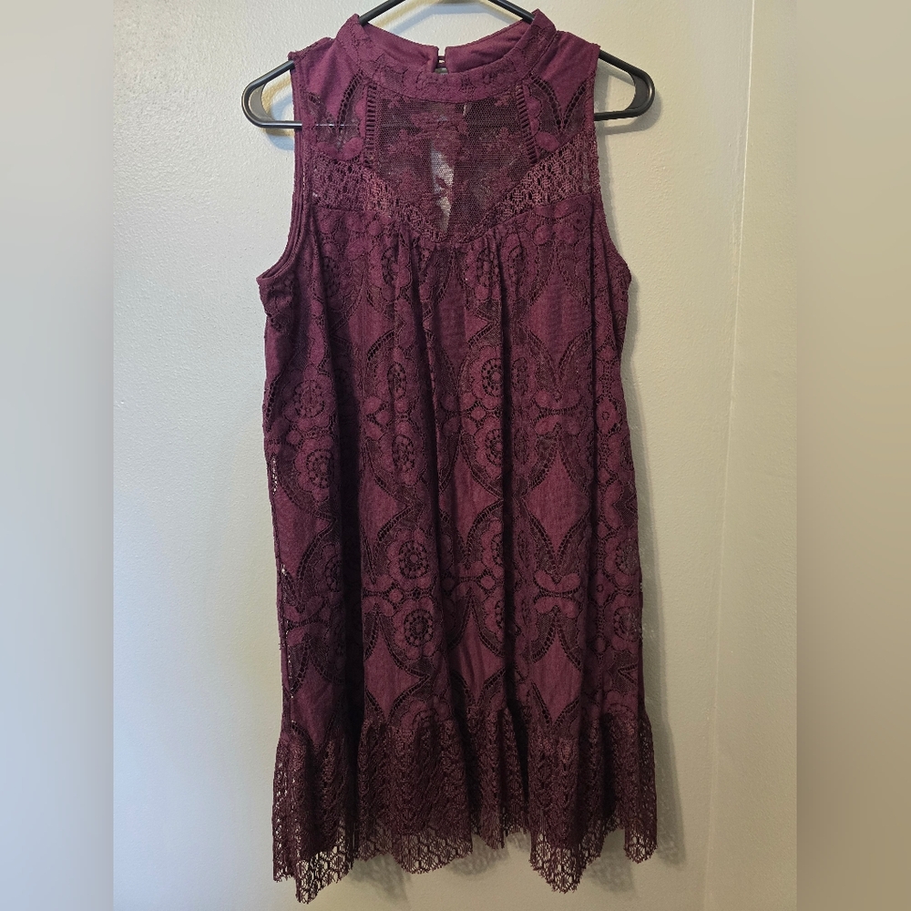 Xhilaration Burgundy Lace Dress